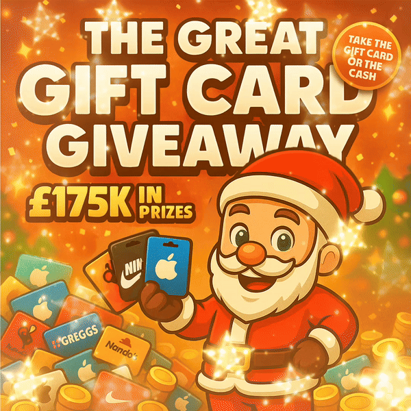 THE GREAT GIFT CARD GIVEAWAY - Win up to £500 INSTANTLY